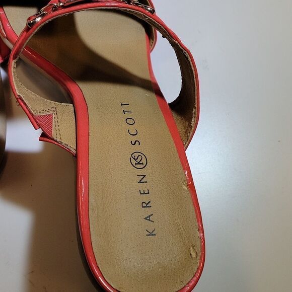 KAREN SCOTT WEDGE STYLE OPEN TOE SLIP-ON WOMEN"S SANDAL - Picture 12 of 15